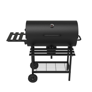 Custom BBQ Grill With Trolley And Side Shelf For Outdoor Cooking - Product Image 1
