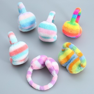 Penutup Telinga Modis Musim Dingin Bulu Tebal Pelangi Hangat Lucu Serbaguna Tahan Angin Anti Dingin - Product Image 2