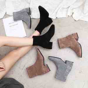 Femmina di spessore con stivali di modo di autunno e di inverno delle donne calze elastiche stivali con scarpe delle donne Britanniche - Product Image 1