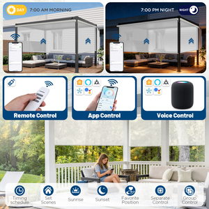 Motorized Outdoor Roller <strong>Shade</strong> for Patio Custom Blinds Smart with Apple HomeKit, Alexa &amp; Google Home 5% Openness <strong>Black</strong> - Product Image 3
