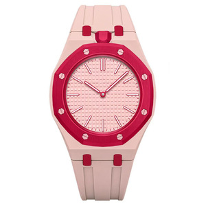 Ultimo Modello di Orologi al Quarzo Ottagonali alla Moda con Cinturino in Silicone in Otto Colori e Quadrante Arcobaleno - Product Image 4
