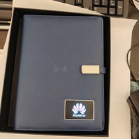 Carnet intelligent A5 en cuir PU avec batterie intégrée 8000 mAh, chargement sans fil, fermeture magnétique et charge rapide – Idéal comme cadeau d'affaires