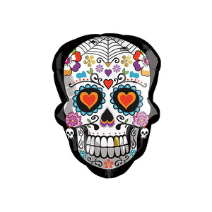 Set de Globos de Aluminio de 18 Pulgadas con Diseño de Flores para Decoración de Fiesta del Día de Muertos en México - Product Image 5