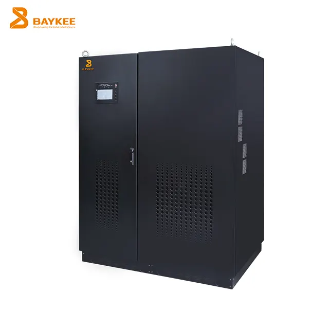 BAYKEE pengencang frekuensi rendah, tiga fase gelombang sinus murni konversi ganda online ups 220v 30kva ke 120KVA industri