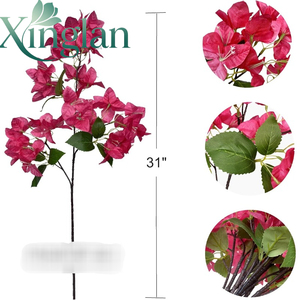 <span class=keywords><strong>Fleurs</strong></span> artificielles de glycine réalistes, 1 pièce, rose vif et violet avec feuilles vertes, pour décoration intérieure et extérieure, mariages, fêtes, maison - Product Image 1