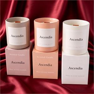 Bougie parfumée en céramique Ascendia, bougie en cire de soja, aromathérapie, style minimaliste, parfum boisé, décoration d'intérieur, forme cylindrique - Product Image 2