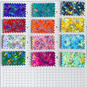 Laser Rose Pattern in PU gương da tổng hợp dệt vải hoa thiết kế giả da chất liệu cho túi/BOW/trang trí - Product Image 5