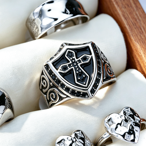 Modern <b>Silver</b> Plated <b>Rings</b> <b>Set</b> Heart Shape Cubic Zirconia Daily Wear Unisex Fashion Jewelry Gift - Product Image 6