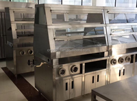 Vitrine chauffante pour aliments en verre commercial avec eau chaude pour la restauration, pizza, pâtisserie, chauffe-patties