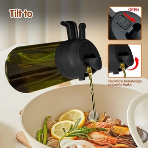 Rociador de Aceite de Oliva de Vidrio de 470ml con Medidor, Botella Dispensadora 2 en 1 a Prueba de Fugas para Utensilios de Cocina, Freidora de Aire, Barbacoa y Ensaladas - Product Image 2
