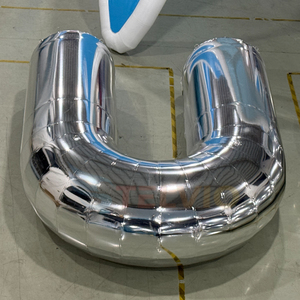 Colonna a Specchio Gonfiabile per Decorazioni Matrimoniali ed Eventi, Tubo Argentato Gonfiabile per Pubblicità, Grandi Pilastri Lucidi Sospesi - Product Image 2