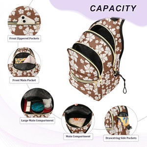 Sac bandoulière sport à imprimé floral hawaïen personnalisé, 2 compartiments, fermeture éclair, sac de poitrine décontracté, sac bandoulière pour femme - Product Image 5