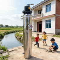 Filtre à eau domestique UFSediment 8000L avec vanne manuelle, membrane PVDF à rétrolavage, boîtier extérieur en acier inoxydable pour toute la maison