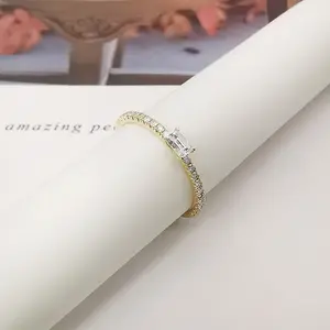 Emas Padat 14K Desain Kepribadian Cincin Jari Wanita Emas Asli Perhiasan Halus Cincin Berlian Hadiah Wanita Grosir 14K