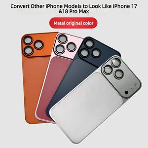Funda de Lujo Metálica para <span class=keywords><strong>iPhone</strong></span> <span class=keywords><strong>13</strong></span> 14 15 16 Pro Max con Transformación de Lente de Cámara, Estilo 17 18 Pro Max, Nuevo Look, Mayorista de Dubái - Product Image 2