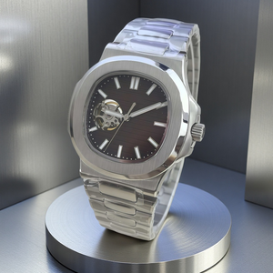 Montre mécanique entièrement automatique pour homme <span class=keywords><strong>SEIKO</strong></span> NH38, mouvement 41 mm, acier inoxydable ajouré, verre minéral, résistance à l'eau 10 bars - Product Image 6