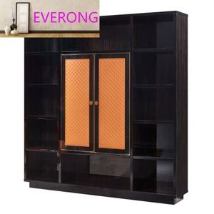 Ensemble de mobilier de bureau exécutif européen en cuir pour poste de travail, équipement de bureau, table de bureau à domicile - Product Image 5