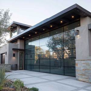 <span class=keywords><strong>Porte</strong></span> <span class=keywords><strong>de</strong></span> <span class=keywords><strong>garage</strong></span> en aluminium et verre automatique moderne Sunnysky Design 10*10, imperméable, pour villa - Product Image 1
