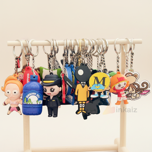 Porte-clés en caoutchouc souple 3D personnalisé, porte-clés en PVC imperméable avec logo, cadeaux promotionnels personnalisés pour le marketing de marque - Product Image 3