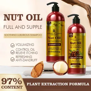 Üretici OEM özel etiket ferahlatıcı kalıcı koku 750ml organik Keratin Argan yağı Anti saç dökülmesi şampuan