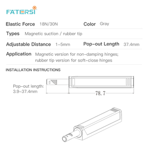 Sistema de cierre suave para puertas de armarios <span class=keywords><strong>con</strong></span> amortiguador de empuje para abrir, dispositivo de rebote para cocinas, armarios y muebles - Product Image 4