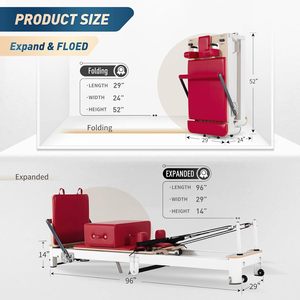 Máquina de Reformer Plegable y Portátil CZFITT con Barra de Pies Ajustable, de Aluminio Blanco, para Uso en Estudio - Product Image 2