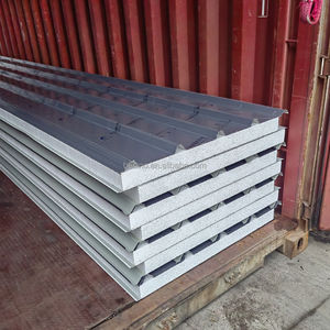 Panneau sandwich en acier à faible coût de 75 <span class=keywords><strong>mm</strong></span>, panneau sandwich en EPS ignifuge, maison préfabriquée, toiture en acier isolée - Product Image 4