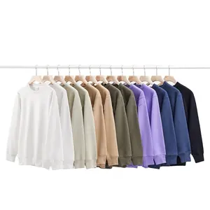 Hoge Kwaliteit Katoen Polyester Custom Logo Fleece Pullover Sweatshirt Unisex Mannen Gedrukt Logo Fleece Effen Casual Trui