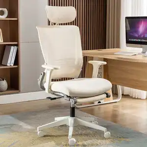 Furnitur kantor Modern dapat disesuaikan, kursi kantor ergonomis, meja komputer manajer jaring eksekutif punggung tinggi