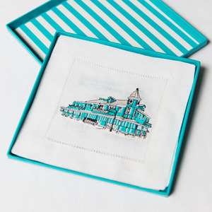 Özel Desenli Keten Kokteyl Peçeteleri İşlemeli Monogram Desenli Masa Örtüsü Keten Şarap Altlığı Otel İçin Fransız El Yapımı - Product Image 4