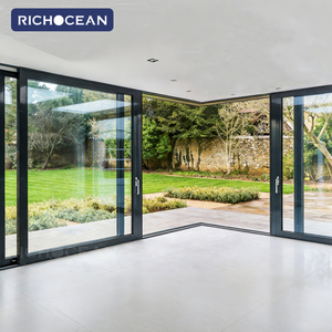 Portes coulissantes de patio en aluminium à rupture de pont thermique sur mesure RICHOCEAN, double vitrage Low-E avec <span class=keywords><strong>moustiquaire</strong></span> - Product Image 5