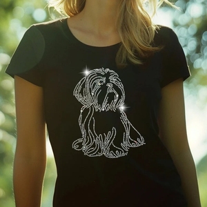 Giáng Sinh Topz Nhà Máy Quá Khổ Pha Lê T-Shirts Tùy Chỉnh Rhinestone In Chất Lượng Cao 100% Cotton Terry Sẵn Sàng Thiết Kế Cho <span class=keywords><strong>Virgo</strong></span> - Product Image 4