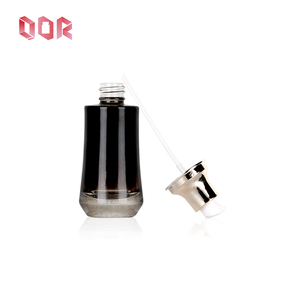 Luxury Customized Skincare Product <b>Set</b> Bottles Customized Black Glossy Finish Cosmetics Container Empty With Pump Cap Dropper - Product Image 4