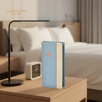 Housse de télécommande TV en cuir PU, extérieur texturé bleu, design vertical, multifonction, minimaliste, pour bureau de chambre d'hôtes