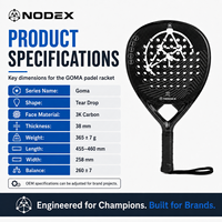 Raquette de padel 2026 Nodex, texture carbone 3K visible, améliore la puissance et le contrôle, vente chaude des fabricants les mieux classés