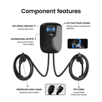Chargeur mural EV sécurisé 22 kW, courant réglable 6A-32A, contrôle intelligent RFID, fiable pour usage domestique et commercial, unité pour véhicule électrique