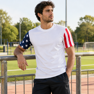 Camiseta deportiva personalizada de manga corta con estampado 3D completo del escudo de México con gráfico del águila y patrón tribal azteca para <span class=keywords><strong>hombre</strong></span> - Product Image 5