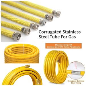 Ligne d'alimentation de connecteur de chauffe-eau flexible en acier inoxydable ondulé de 12 "pour raccords de tuyaux d'eau en fer femelle de 3/4 pouces - Product Image 3