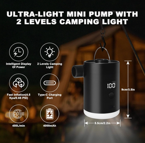 Mini pompe à air électrique rechargeable USB LCD pour le camping en plein air, gonfleur de lit, matelas, sans plastique, personnalisation du logo pour les <span class=keywords><strong>petites</strong></span> quantités - Product Image 5
