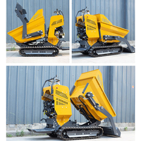 Mini-dumper chenillé puissant, camion benne hydraulique, moteur essence/diesel, machine de transport de matériaux pour chantier, machine basculante