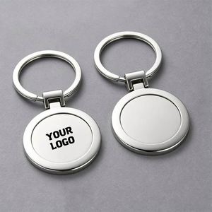 Wholesale Blank Plain Keychain Round Shaped <b>Custom</b> Laser Logo Luxury Souvenir Made Metal <b>Ring</b> for Printing Keychain Accessories - Product Image 1