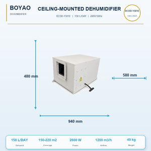 Deumidificatore Elettrico a Soffitto 150L/G in Acciaio Inossidabile ad Alta Efficienza per Seminterrato, Piscina e Stanza di Coltivazione - Uso Commerciale - Product Image 2