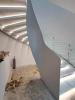Escalier LED en ardoise blanche Pure, marche incurvée, qualité supérieure, en spirale, livraison gratuite