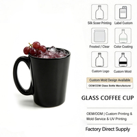 Tasses à lait en verre borosilicate de haute qualité, verres à jus et à eau, gobelets noirs, ensemble de verres à boire, tasses à café et à bière en verre