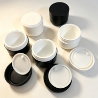 Pot de crème cosmétique de luxe blanc et noir, double couche, anti-lumière, vide, pour crème contour des yeux, emballage en PP