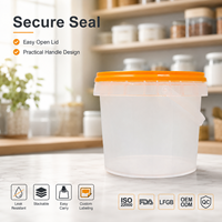 Contenitori per Gelato in Plastica Trasparente, Secchielli Rotondi per Congelatore, Vaschette in Plastica per Dessert Fatti in Casa e Uso in Cucina