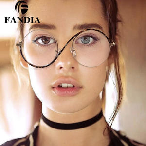 95929 Fandia. Gafas Ópticas <span class=keywords><strong>de</strong></span> Metal con Media Montura Cómodas para Mujer, <span class=keywords><strong>Lentes</strong></span> <span class=keywords><strong>de</strong></span> PC con Protección UV400, Anti-Luz Azul, Espejo <span class=keywords><strong>de</strong></span> Aumento, Múltiples - Product Image 5