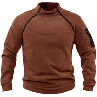Blousons polaires zippés à capuche pour hommes américains, grande taille, style sportif, col roulé, couleur unie, pour l'hiver, Dropshipping