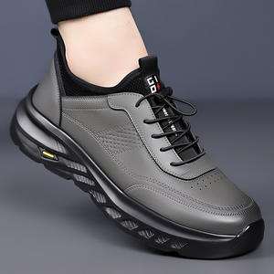 Nouvelles <span class=keywords><strong>chaussures</strong></span> de sport tendance en cuir de vache respirant pour hommes, antidérapantes, à semelle épaisse, décontractées, pour la course à pied et les voyages - Product Image 1