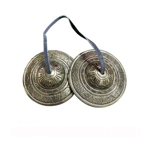 Coppia di Cimbali Tibetani Tingsha da 8 cm in Ottone Antico, Campane Mantra per Yoga, Meditazione, Preghiera Buddista, Rituali e Bagno Sonoro - Vendita all'Ingrosso - Product Image 5